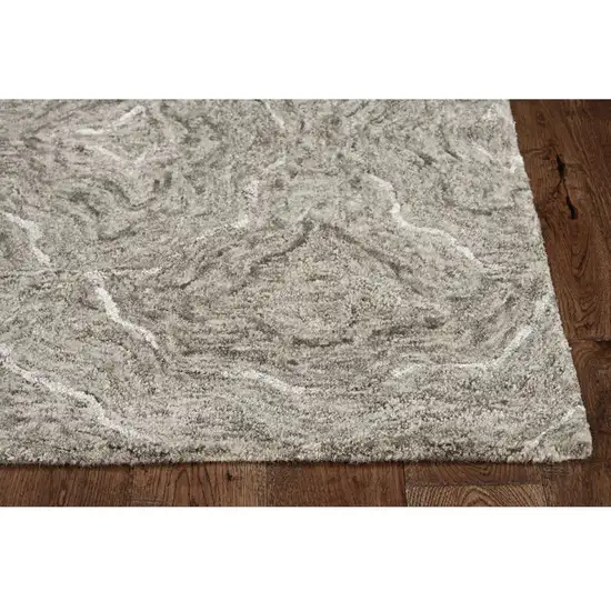 Grey Hand Tufted Abstract Indoor Area Rug Photo 2