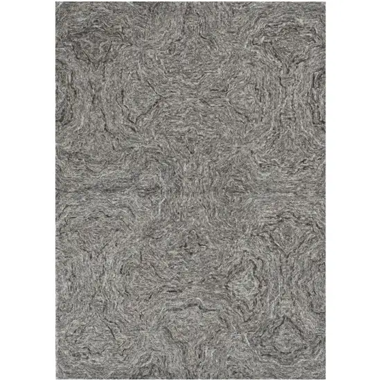 Grey Hand Tufted Abstract Indoor Area Rug Photo 7