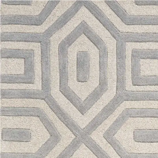 Grey Hand Tufted Geometric Indoor Area Rug Photo 1