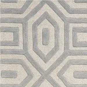 Photo of Grey Hand Tufted Geometric Indoor Area Rug