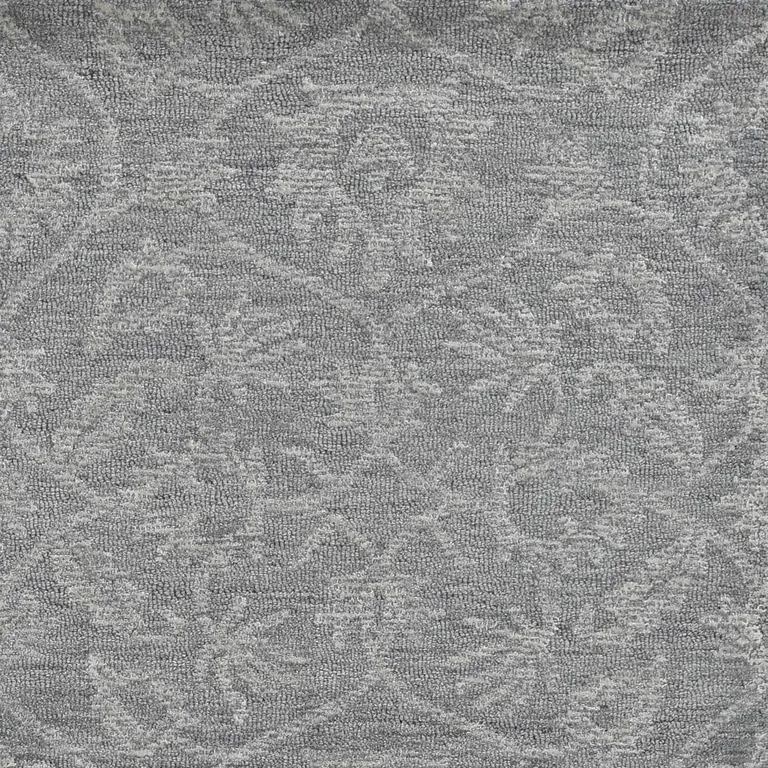 Grey Hand Tufted Space Dyed Ogee Indoor Area Rug Photo 2