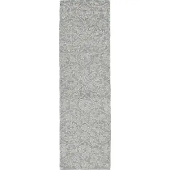 Grey Hand Tufted Space Dyed Ogee Indoor Area Rug Photo 1