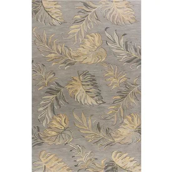 Grey Hand Tufted Tropical Palms Indoor Area Rug Photo 2