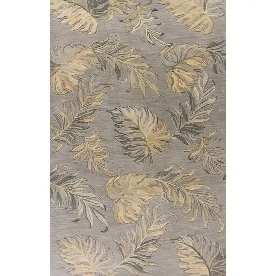 Grey Hand Tufted Tropical Palms Indoor Area Rug Photo 1