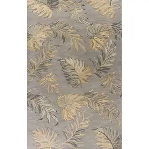 Photo of Grey Hand Tufted Tropical Palms Indoor Area Rug