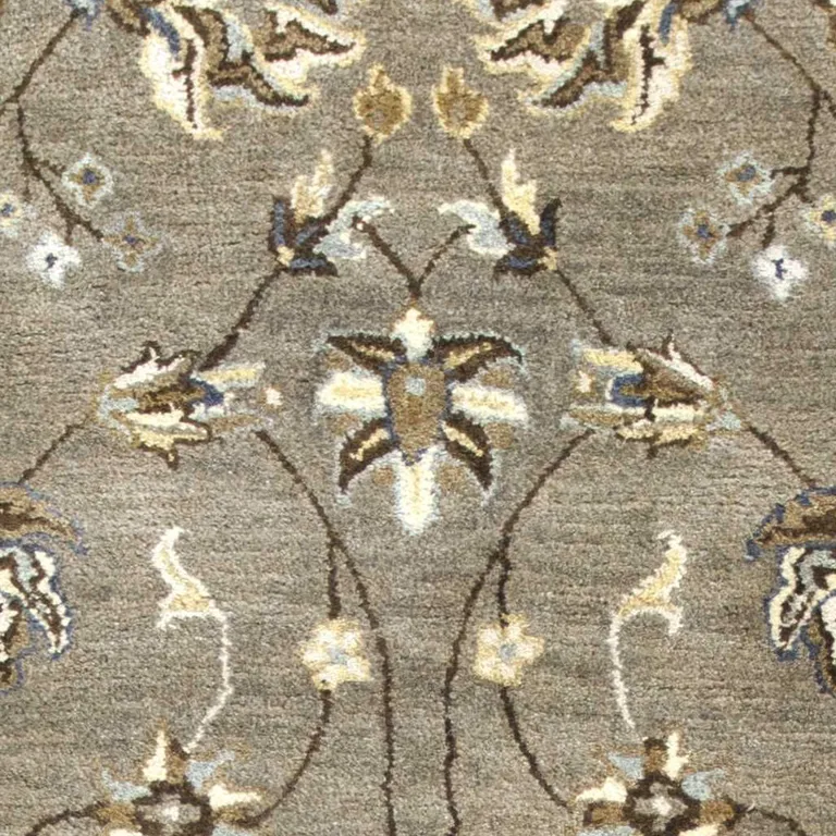 Grey Hand Tufted Wool Traditional Floral Indoor Area Rug Photo 3