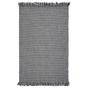 Photo of Grey Hand Woven Houndstooth Indoor Area Rug