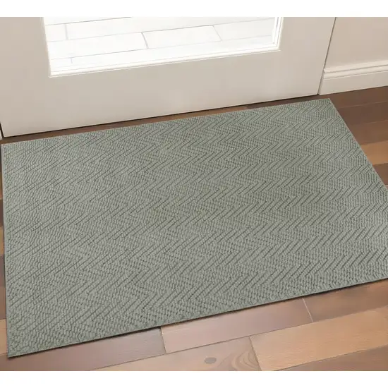 Gray Jute Chevron Hand Woven Area Rug Photo 1