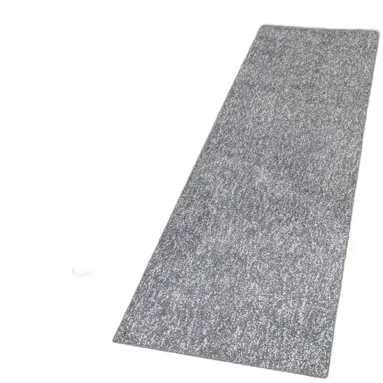 8' Grey Heather Plain Runner Rug Photo 1