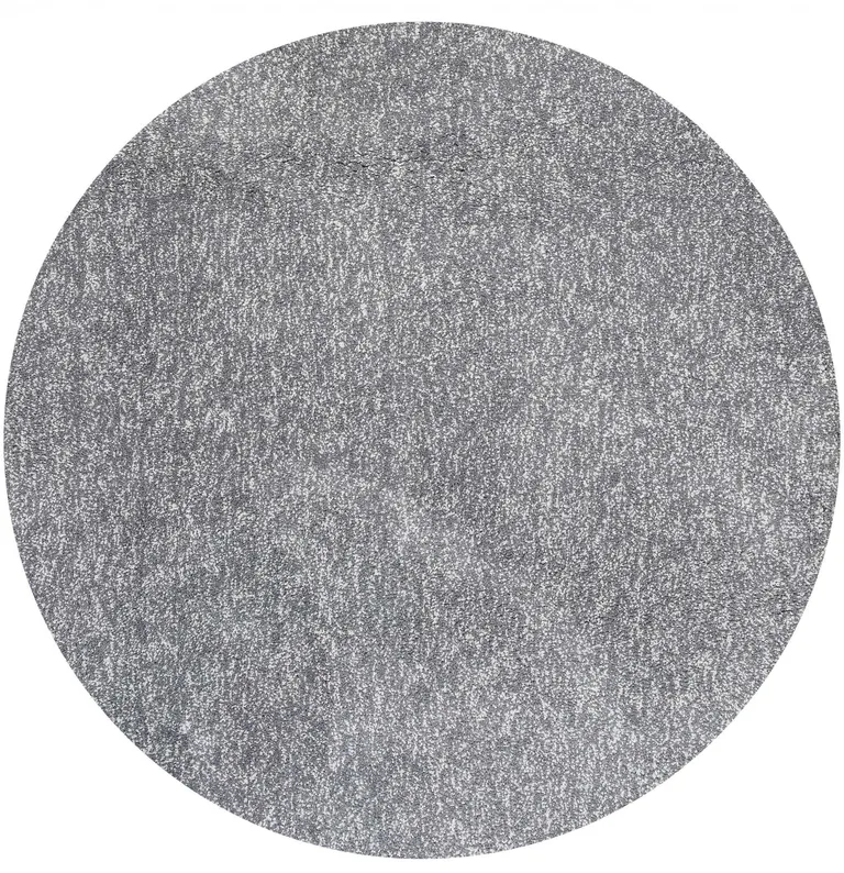 Grey Heather Round Indoor Shag Rug Photo 1