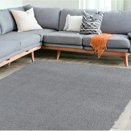 8'X11' Grey Indoor Shag Rug Photo 1