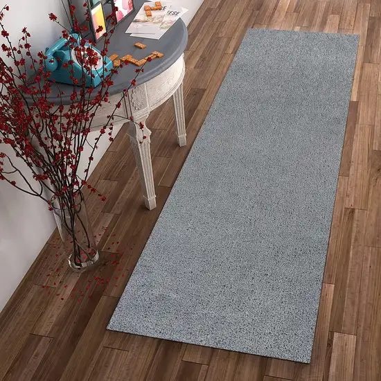 Grey Indoor Shag Runner Rug Photo 4