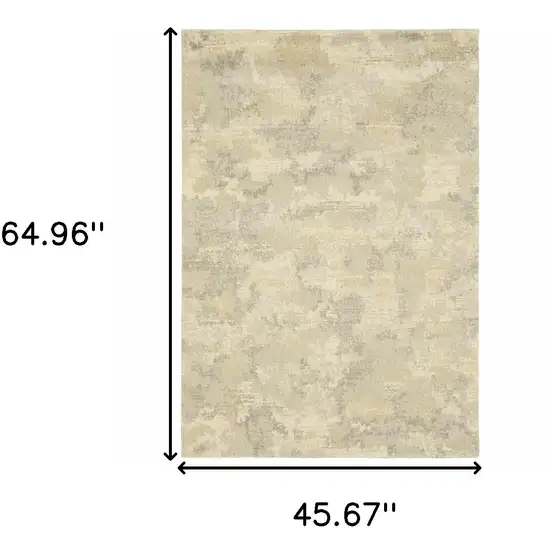 Grey Ivory Beige And Taupe Abstract Power Loom Stain Resistant Area Rug Photo 10