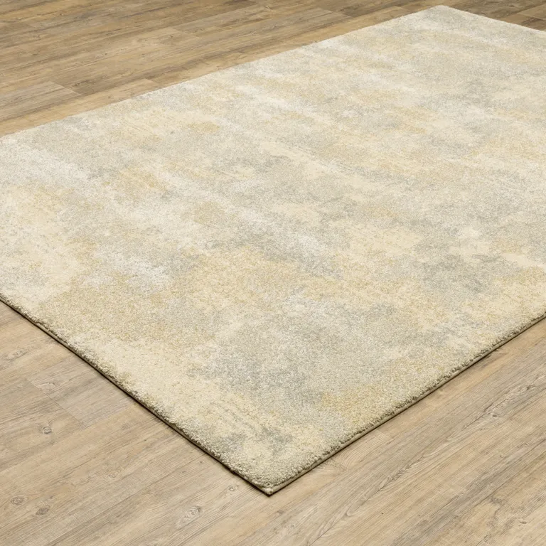 Grey Ivory Beige And Taupe Abstract Power Loom Stain Resistant Area Rug Photo 5