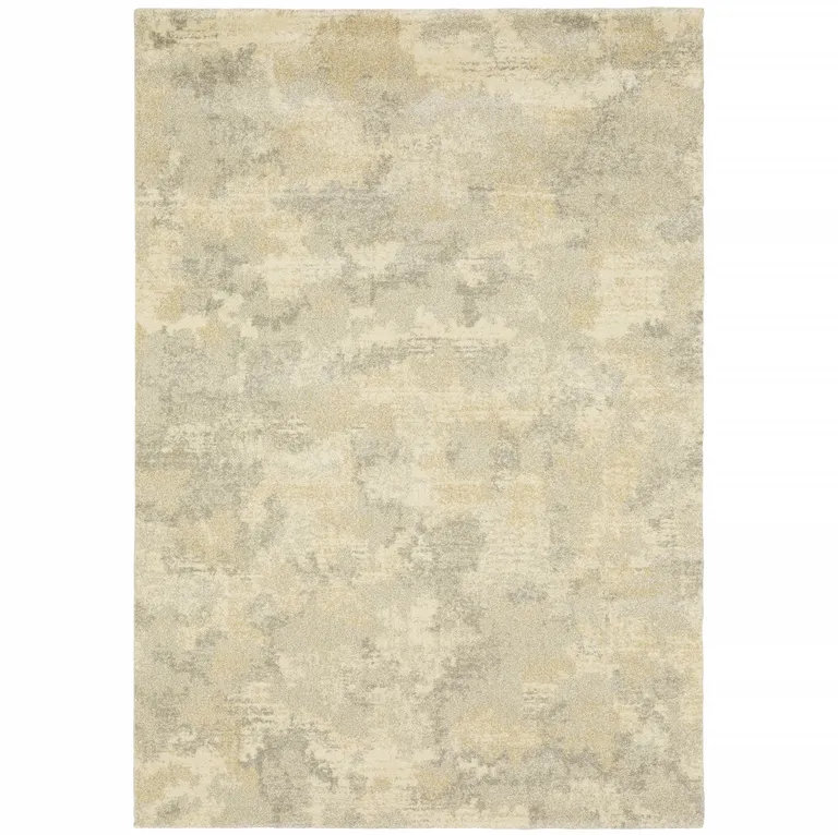 Grey Ivory Beige And Taupe Abstract Power Loom Stain Resistant Area Rug Photo 1