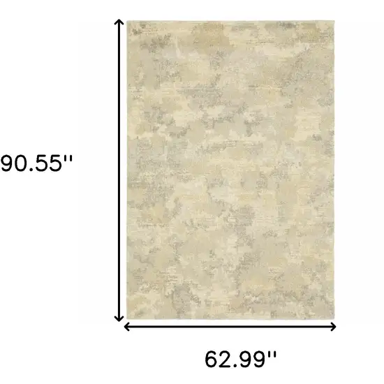 Grey Ivory Beige And Taupe Abstract Power Loom Stain Resistant Area Rug Photo 10