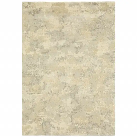 Grey Ivory Beige And Taupe Abstract Power Loom Stain Resistant Area Rug Photo 1