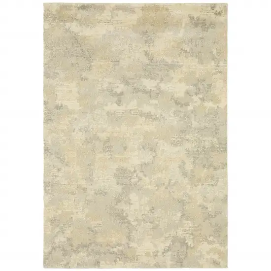 Grey Ivory Beige And Taupe Abstract Power Loom Stain Resistant Area Rug Photo 4