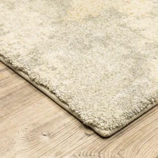 Grey Ivory Beige And Taupe Abstract Power Loom Stain Resistant Runner Rug Photo 3