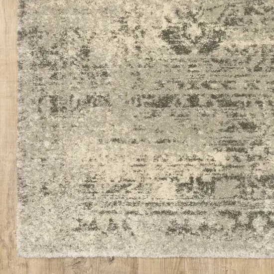 Grey Ivory Beige And Taupe Oriental Power Loom Stain Resistant Area Rug Photo 1