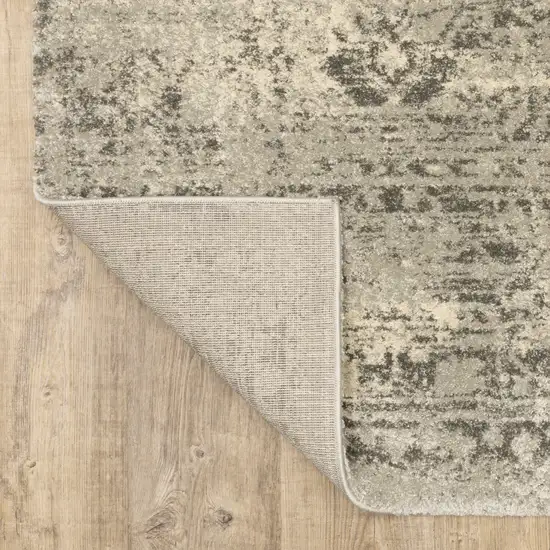 Grey Ivory Beige And Taupe Oriental Power Loom Stain Resistant Area Rug Photo 8