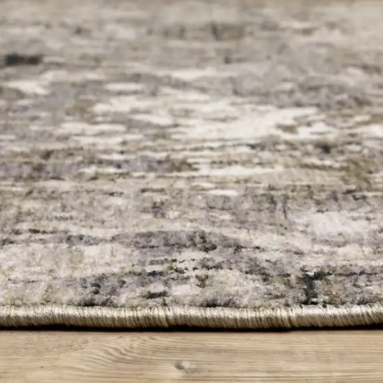 Grey Ivory Beige Charcoal Black Tan And Brown Abstract Power Loom Stain Resistant Area Rug Photo 9