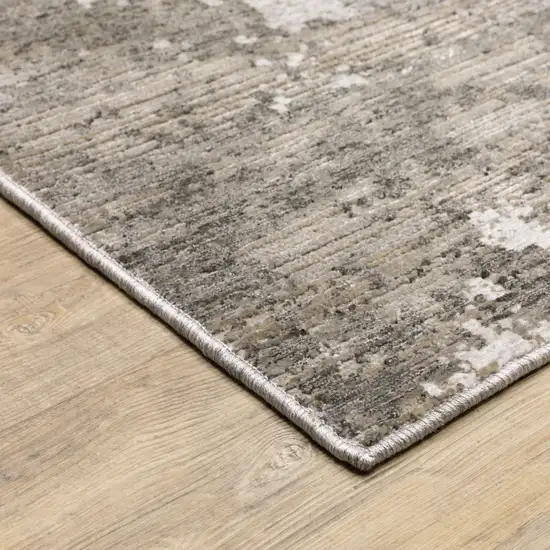 Grey Ivory Beige Tan Brown And Black Abstract Power Loom Stain Resistant Area Rug Photo 4