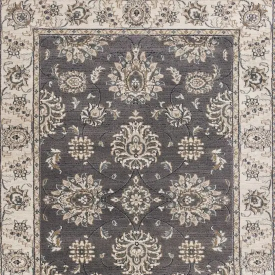 8'X10' Grey Ivory Floral Indoor Area Rug Photo 6