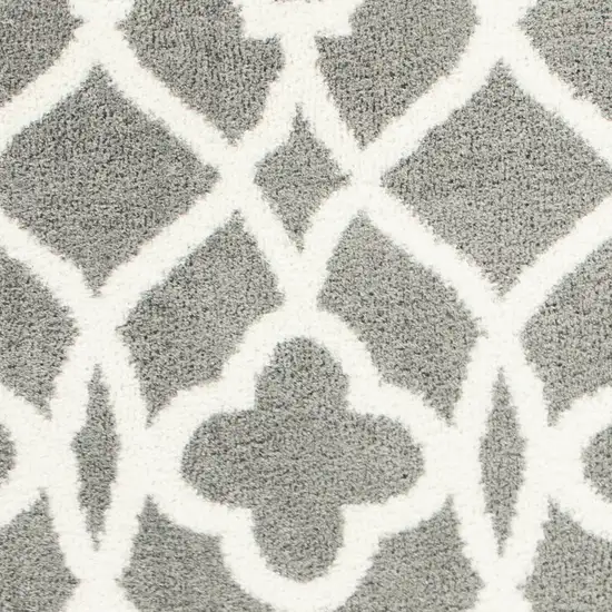 Grey Ivory Machine Woven Ogee Indoor Area Rug Photo 2