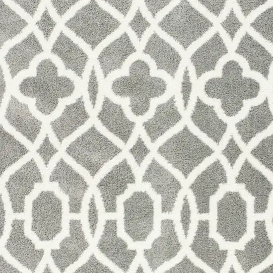 Grey Ivory Machine Woven Ogee Indoor Area Rug Photo 5