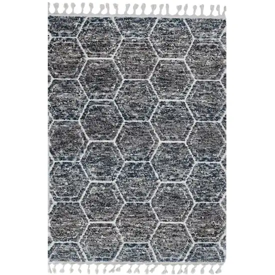 Gray and Ivory Geometric Area Rug Photo 2