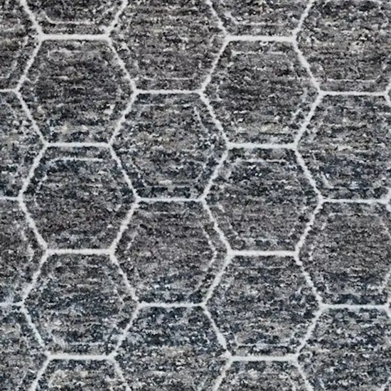 Grey Ivory Machine Woven Space Dyed Geometric Bohemian Indoor Area Rug Photo 6