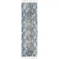 Photo of Grey Ivory Machine Woven Space Dyed Geometric Bohemian Indoor Area Rug