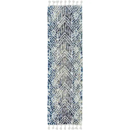 Grey Ivory Machine Woven Space Dyed Geometric Bohemian Indoor Area Rug Photo 1