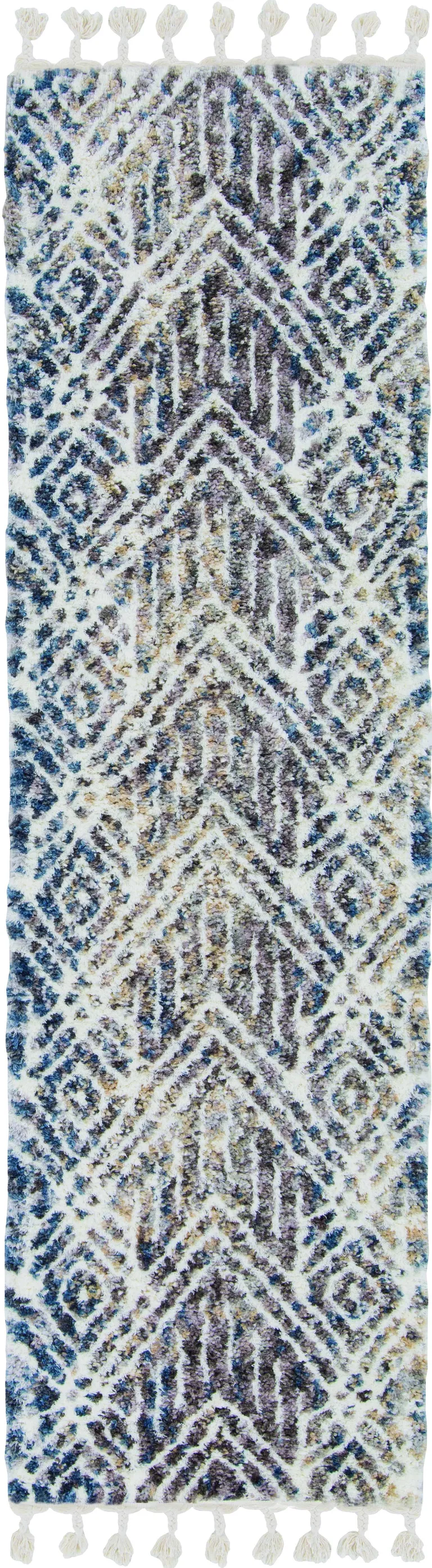 Grey Ivory Machine Woven Space Dyed Geometric Indoor Area Rug Photo 1