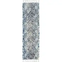 Photo of Grey Ivory Machine Woven Space Dyed Geometric Indoor Area Rug