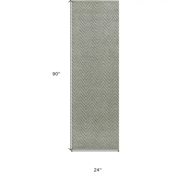 2' X 7' Grey Jute Runner Rug Photo 3