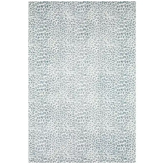 Grey Leopard Print Shag Handmade Non Skid Area Rug Photo 4