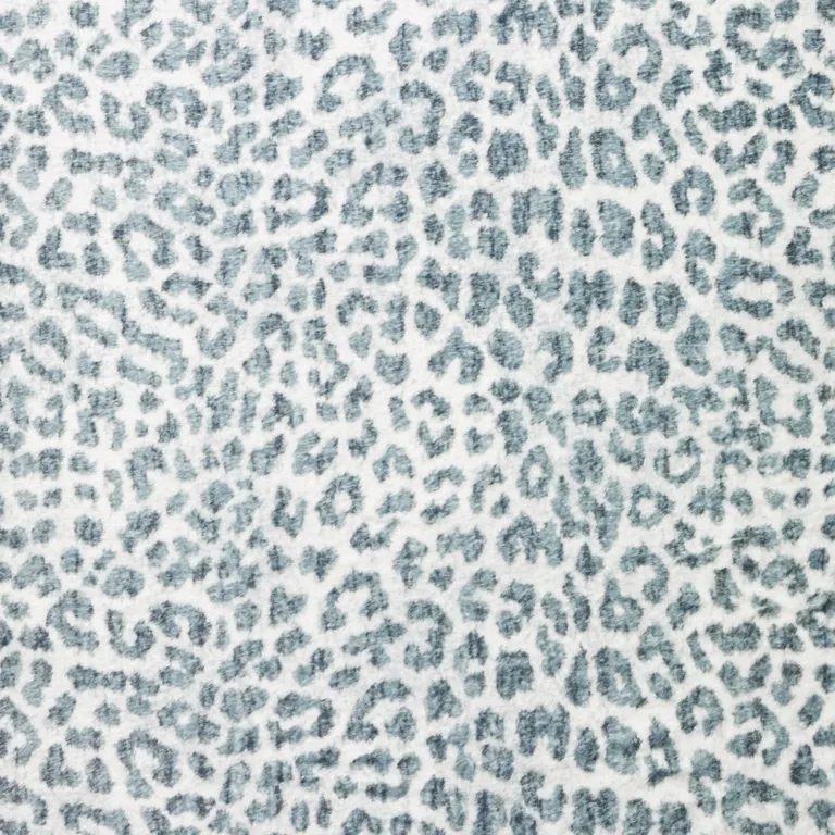 Grey Leopard Print Shag Handmade Non Skid Area Rug Photo 4