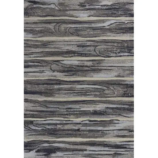 Grey Machine Woven Abstract Brushstroke Indoor Area Rug Photo 1