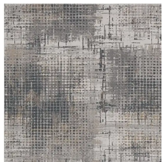 8' X 10' Grey Machine Woven Abstract Graduated Dots Indoor Area Rug Photo 5