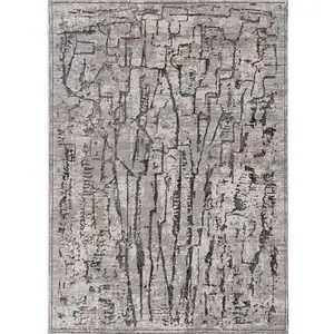 Photo of Grey Machine Woven Abstract  Indoor Area Rug