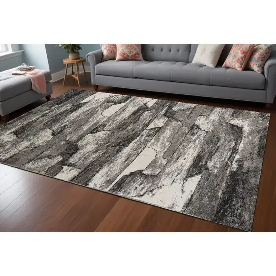 Gray Abstract Area Rug Photo 1