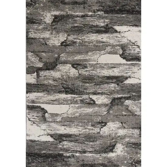 Grey Machine Woven Abstract Indoor Area Rug Photo 1