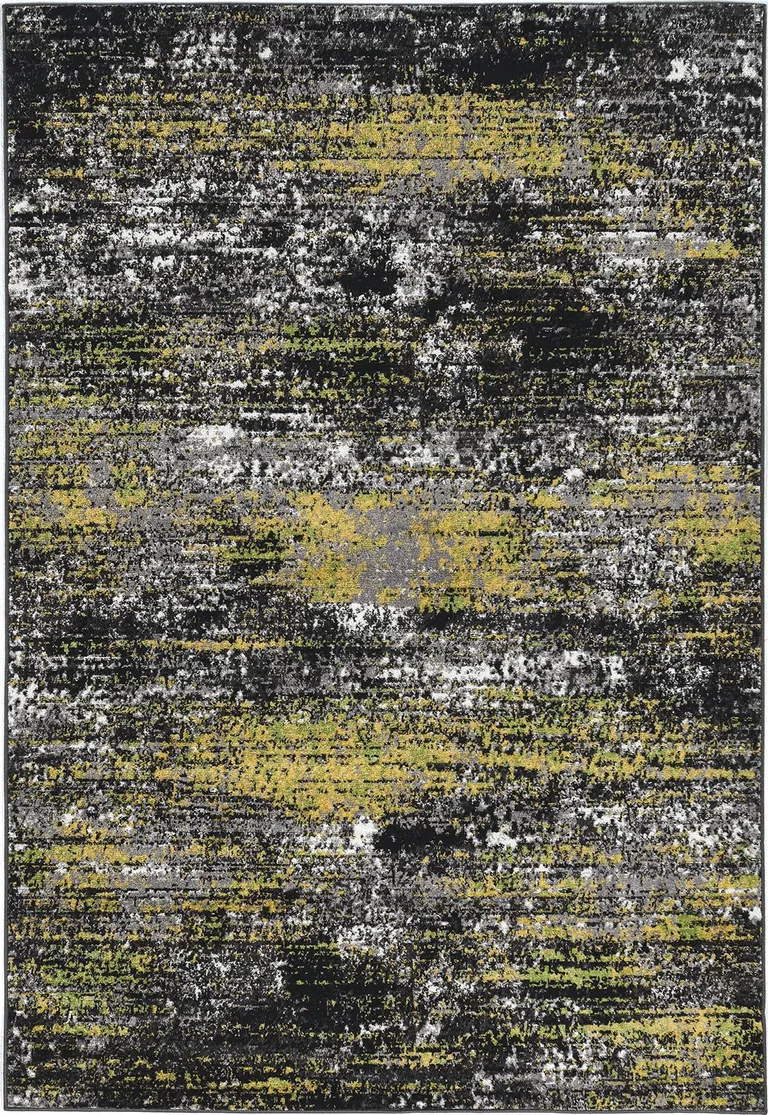 Grey Machine Woven Abstract Indoor Runner Rug Photo 1