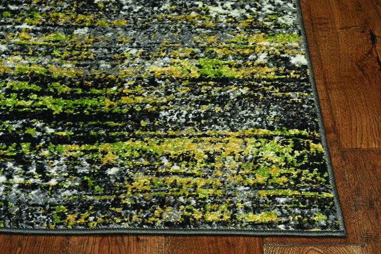 Grey Machine Woven Abstract Indoor Runner Rug Photo 2