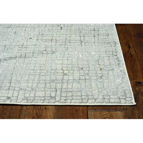 Grey Machine Woven Abstract Lines Indoor Runner Rug Photo 3