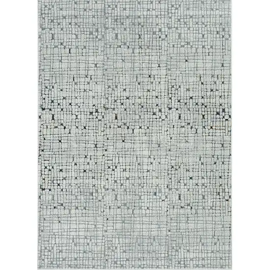 Grey Machine Woven Abstract Lines Indoor Runner Rug Photo 1