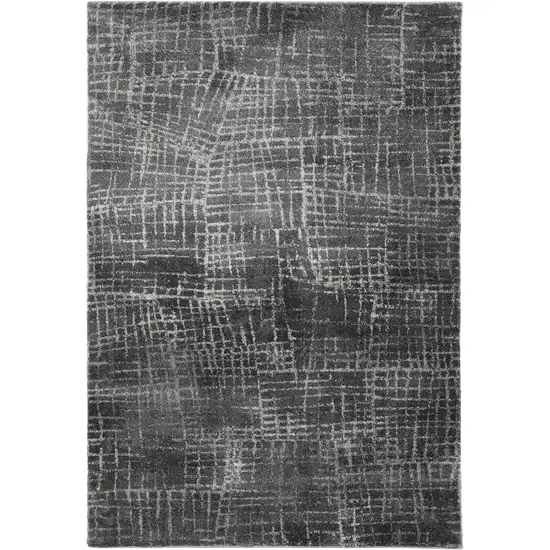 3'X5' Grey Machine Woven Abstract Scratch Indoor Area Rug Photo 1