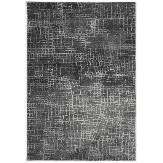 Grey Machine Woven Abstract Scratch Indoor Area Rug Photo 2